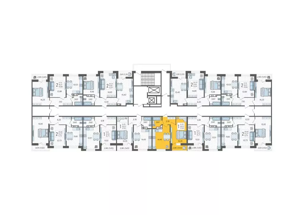 1-комнатная квартира: Краснодар, ЖК Смородина (37.65 м) - Фото 2