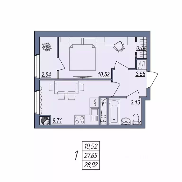 1-к кв. Волгоградская область, Волгоград ул. Тракторостроителей, 31/1 ... - Фото 1