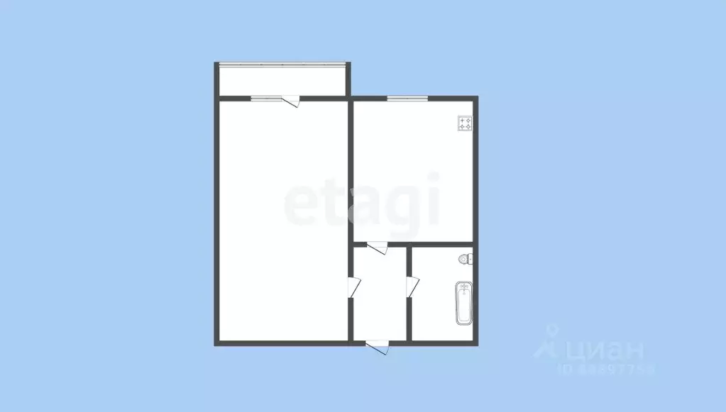 1-к кв. Карачаево-Черкесия, Черкесск Кавказская ул., 34 (29.3 м) - Фото 1