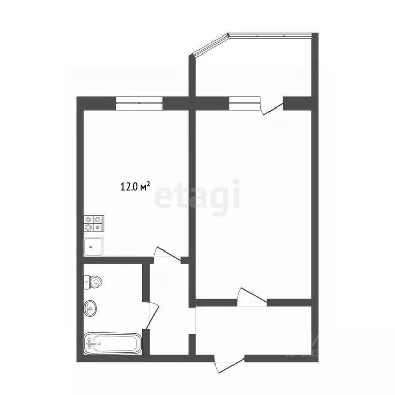 1-к кв. Ханты-Мансийский АО, Сургут ул. Иосифа Каролинского, 9 (43.2 ... - Фото 1