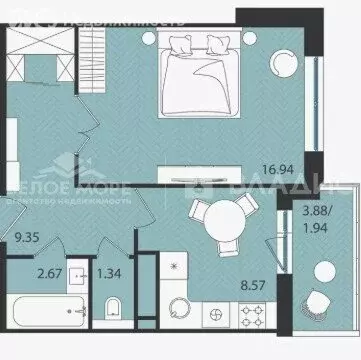 1-комнатная квартира: Северодвинск, Октябрьская улица, 63 (40.81 м) - Фото 1