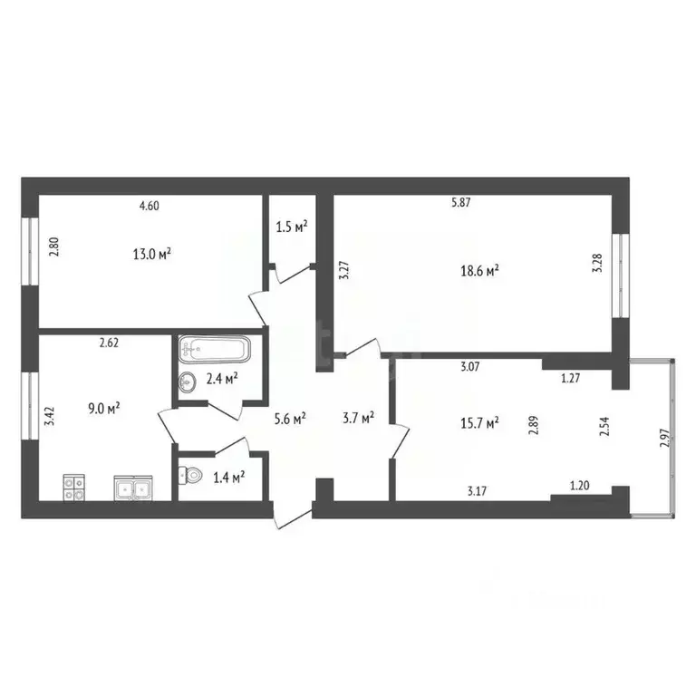 Комната Севастополь ул. Хрусталева, 163 (42.8 м) - Фото 0