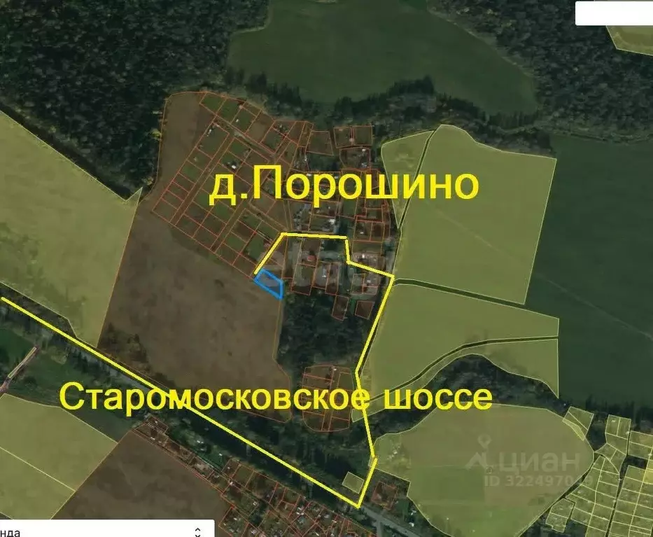 Участок в Вологодская область, д. Порошино  (17.11 сот.) - Фото 1