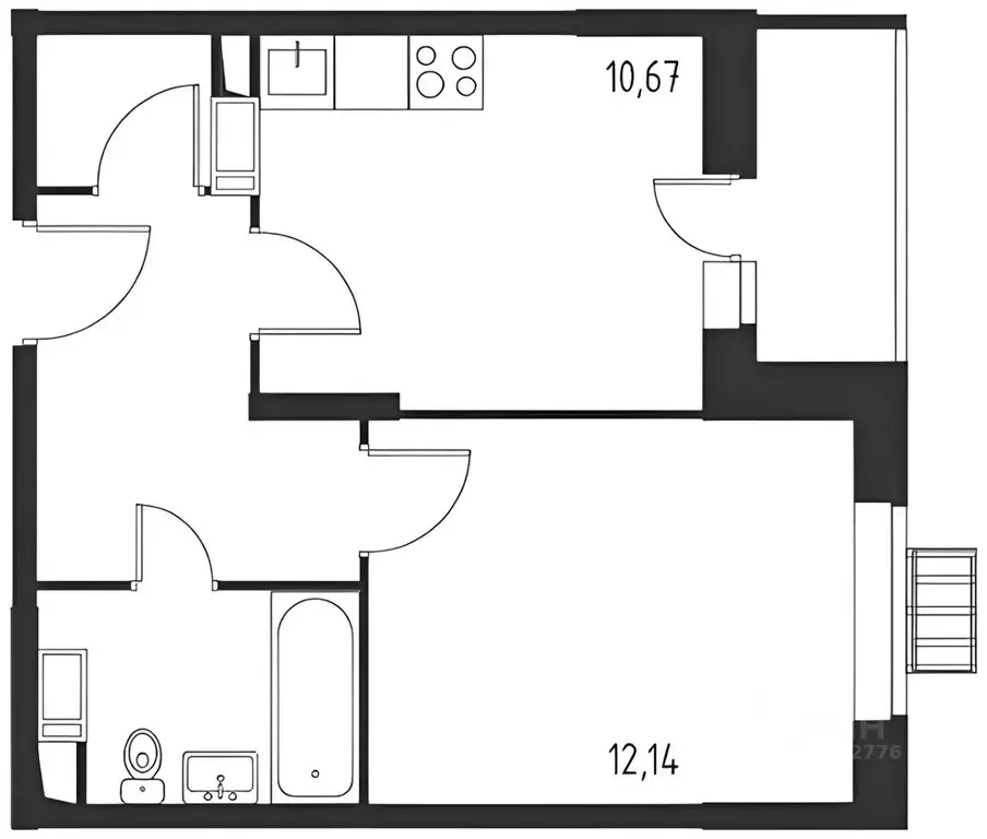 1-к кв. Москва ш. Рязановское, 31к1 (38.0 м) - Фото 2