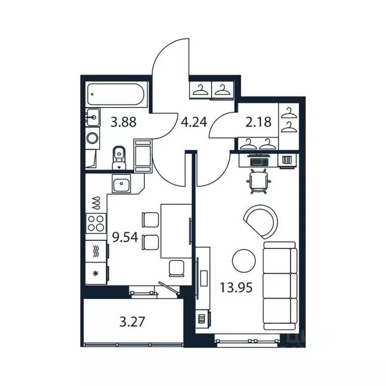 1-к кв. Ленинградская область, Мурино Всеволожский район, ул. ... - Фото 1