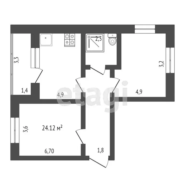 2-комнатная квартира: Махачкала, проспект Имама Шамиля, 107 (76 м) - Фото 1