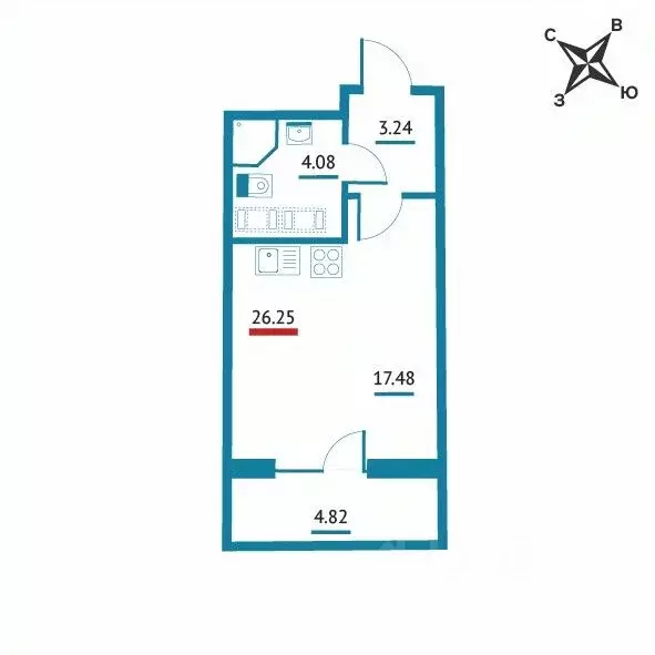 Студия Ленинградская область, Мурино Всеволожский район, Левитан жилой ... - Фото 1