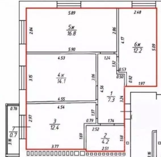 3-к кв. Калининградская область, Гурьевск ул. Генерал-лейтенанта ... - Фото 1