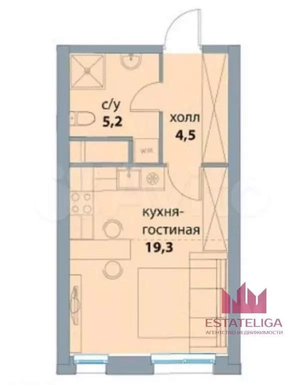 Квартира-студия, 30 м, 6/41 эт. - Фото 0