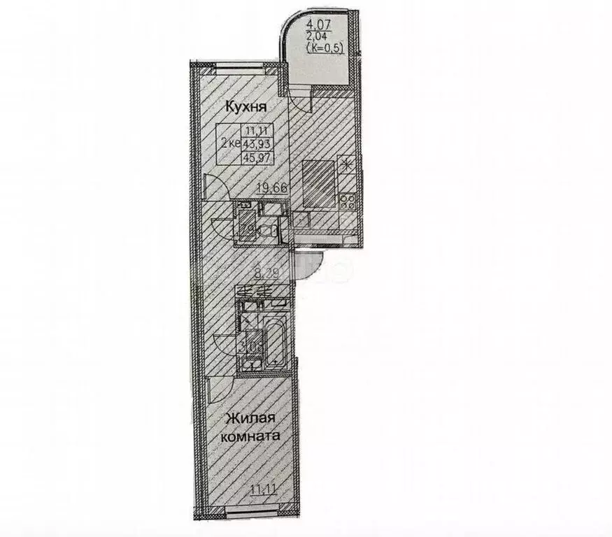1-комнатная квартира: Бугры, улица Шекспира, 1к2 (46 м) - Фото 0
