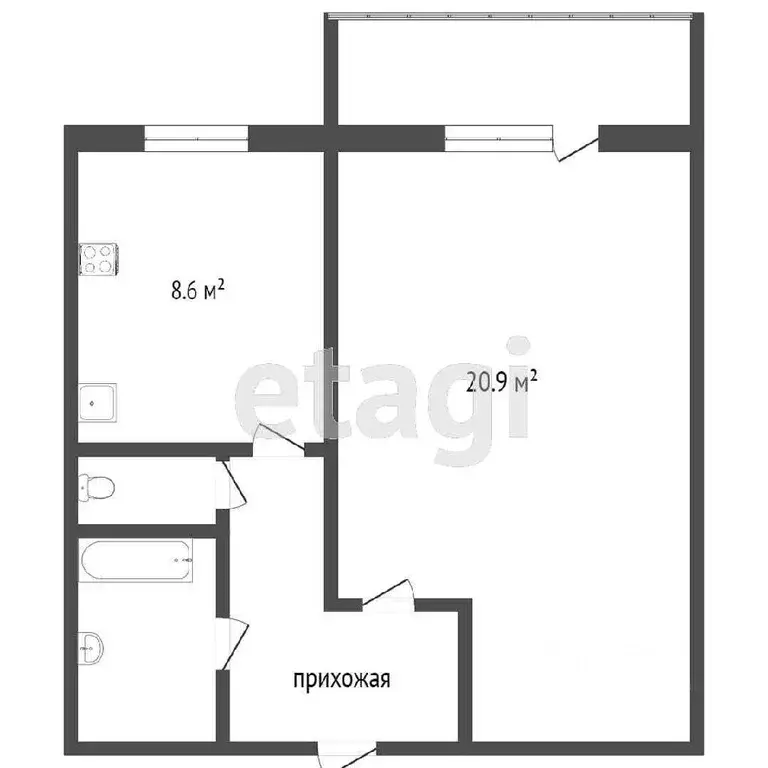 1-к кв. Москва Беловежская ул., 39К4 (52.1 м) - Фото 1