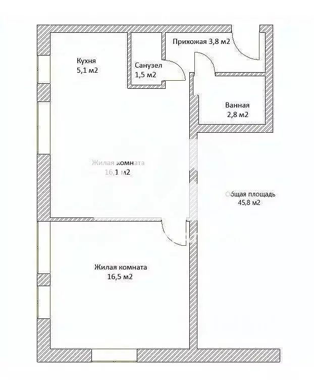 2-к кв. Новосибирская область, Новосибирск ул. Ясный Берег, 16 (46.0 ... - Фото 1