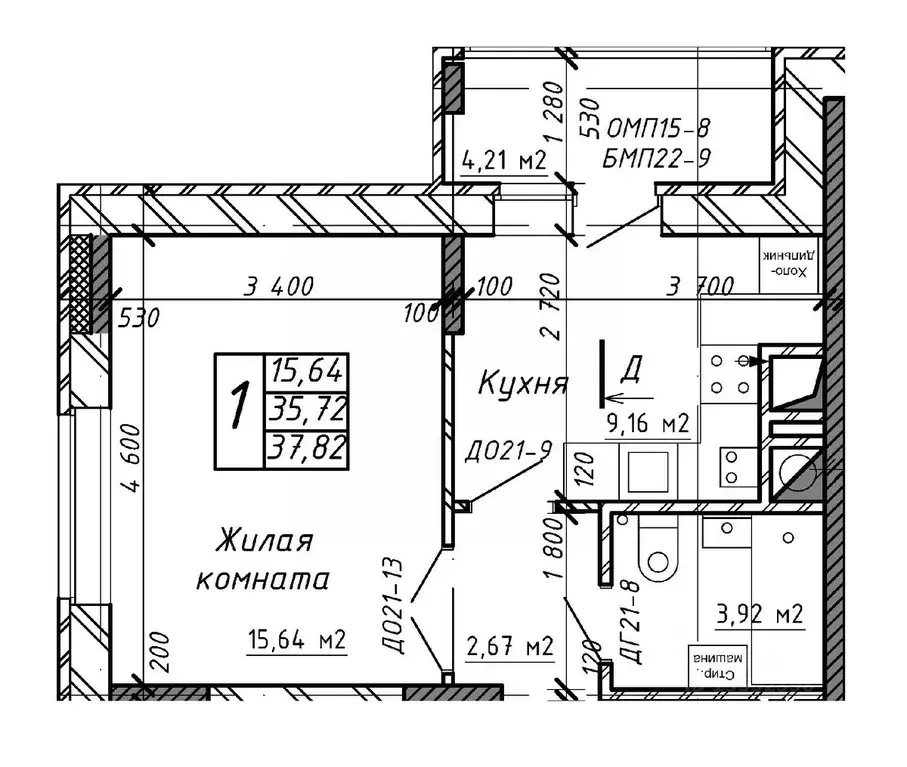 1-к кв. Калужская область, Калуга Азаровская ул., 40к4 (37.9 м) - Фото 0