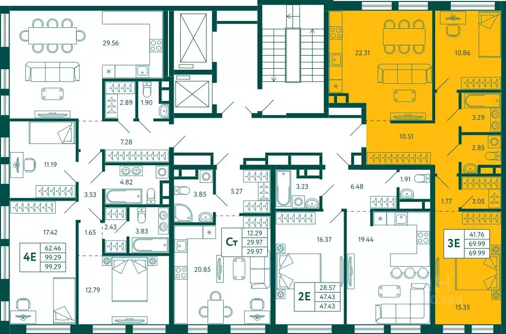 2-к кв. Башкортостан, Уфа Зеленая Роща жилрайон, Терле Парк жилой ... - Фото 2