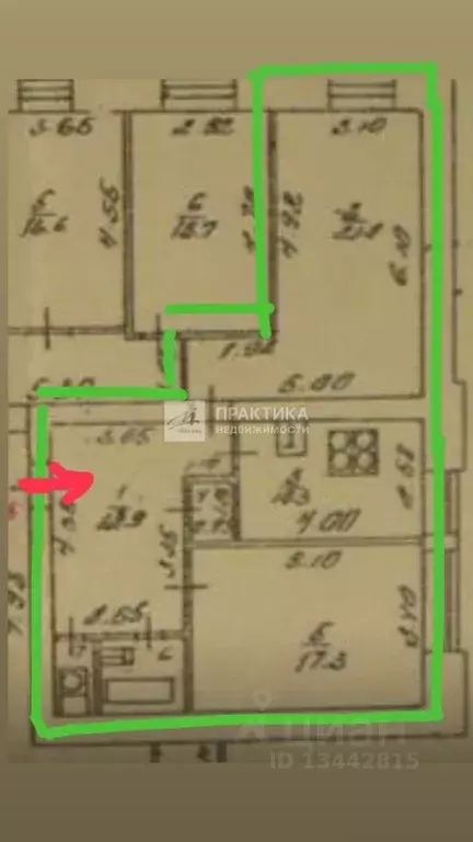 2-к кв. Липецкая область, Липецк Московская ул., 57А (66.4 м) - Фото 2