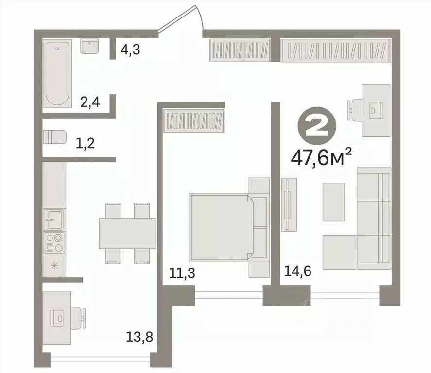 2-к кв. Волгоградская область, Волгоград ул. Химина, 2 (47.6 м) - Фото 2