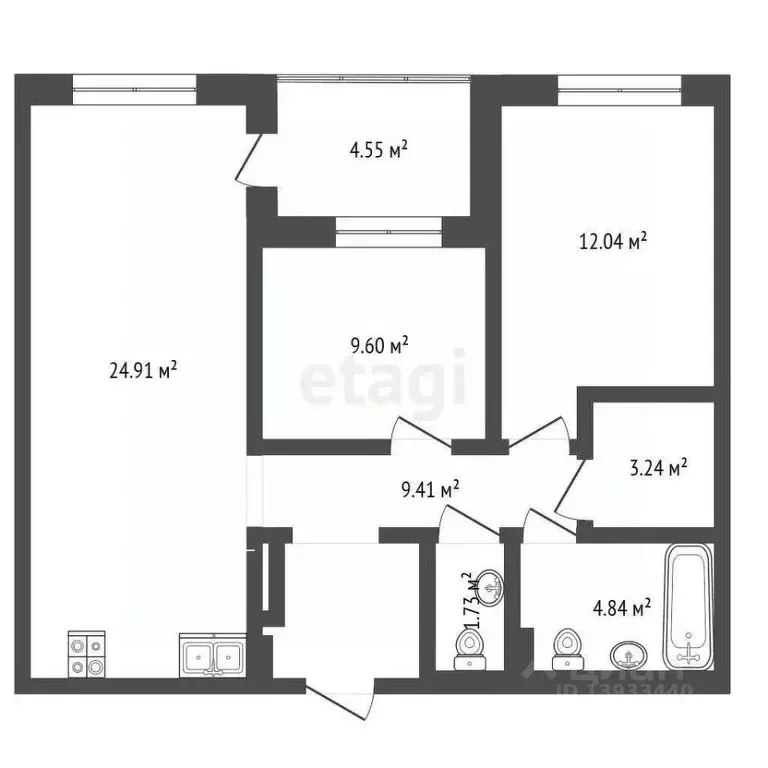 2-к кв. Тюменская область, Тюмень ул. Краснооктябрьская, 6 (66.1 м) - Фото 2