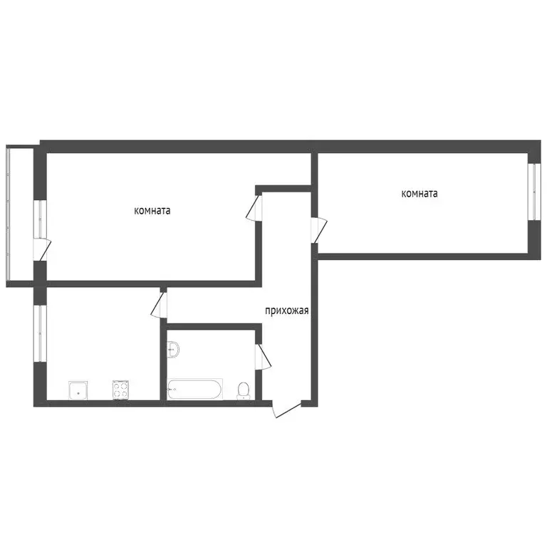 2-комнатная квартира: Златоуст, 3-я Тесьминская улица, 114 (49 м) - Фото 1