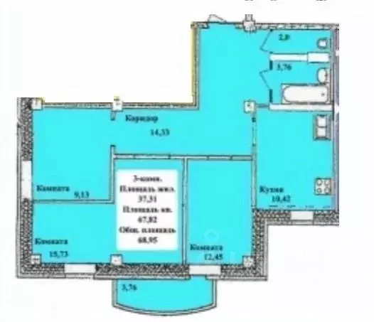 3-к кв. Кировская область, Киров ул. Ленина, 191 (68.0 м) - Фото 1
