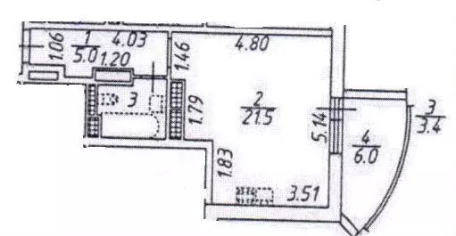 Студия Санкт-Петербург ул. Прокофьева, 7к2 (36.2 м) - Фото 1