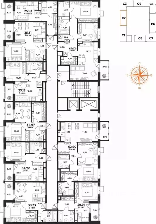 2-к кв. Хабаровский край, Хабаровск Брянский пер. (35.31 м) - Фото 2