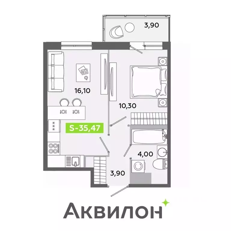 2-к кв. Ленинградская область, Всеволожский район, Заневское городское ... - Фото 1