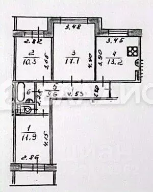 3-к кв. Марий Эл, Йошкар-Ола ул. Лебедева, 51А (66.0 м) - Фото 2