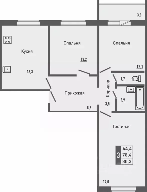 3-к кв. Орловская область, Орловский район, д. Жилина ул. Садовая, 2к2 ... - Фото 1