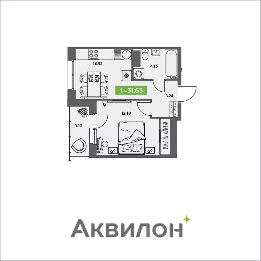 1-к кв. Архангельская область, Северодвинск Аквилон Север жилой ... - Фото 1