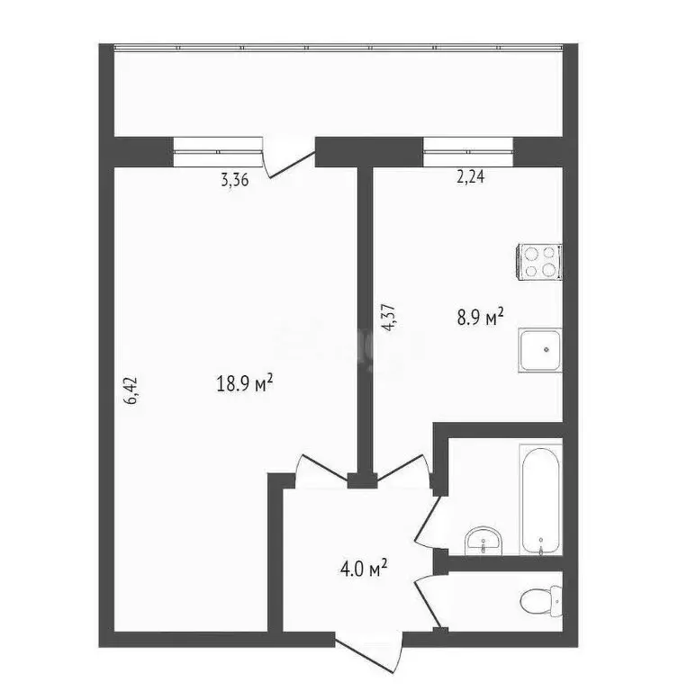 1-комнатная квартира: Вологда, Новгородская улица, 5А (36.5 м) - Фото 0