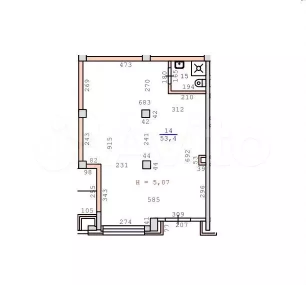 Арена, 57м2 - Фото 0