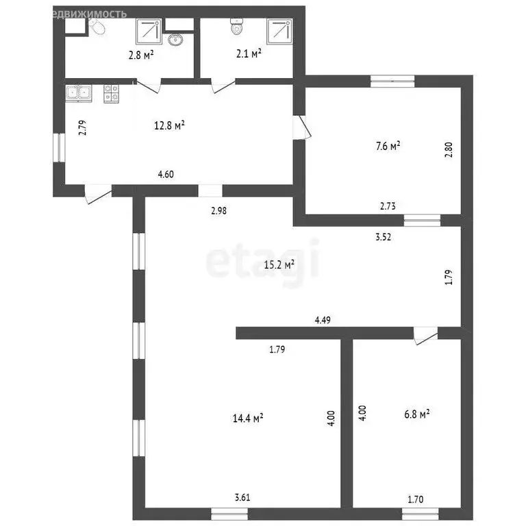 3-комнатная квартира: Феодосия, Сиренная улица, 12 (61.7 м) - Фото 1