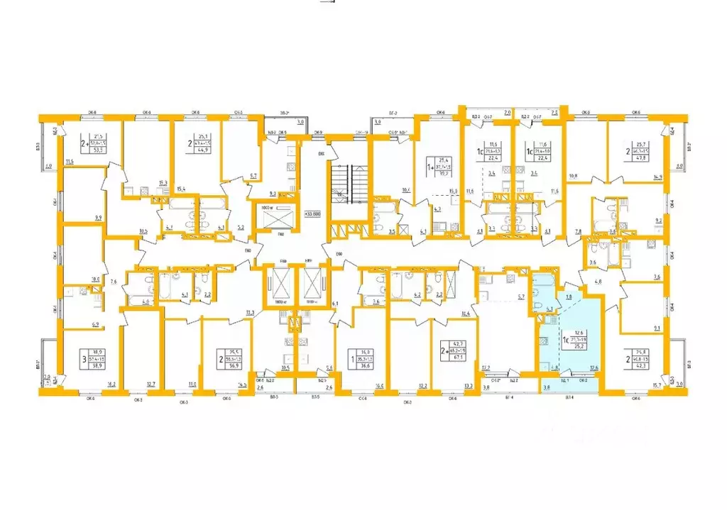 Студия Башкортостан, Уфа Инорс-4Б мкр, Акварель жилой комплекс (25.2 ... - Фото 2