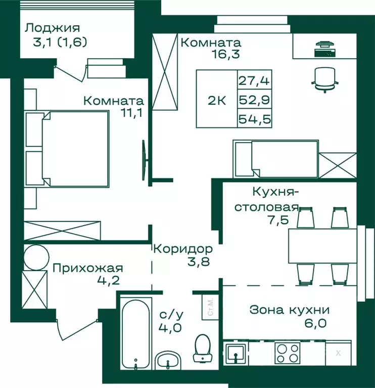 2-к кв. Алтай, Майминский район, с. Майма Алтайская ул., 2к5 (54.5 м) - Фото 1