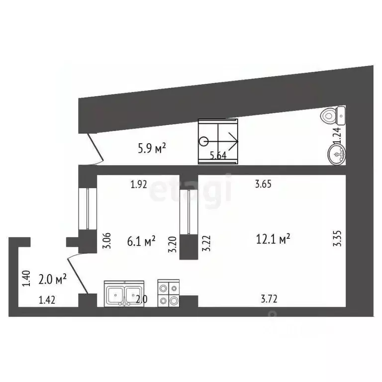 1-к кв. Крым, Ялта муниципальный округ, Гурзуф пгт ул. Ленинградская, ... - Фото 1