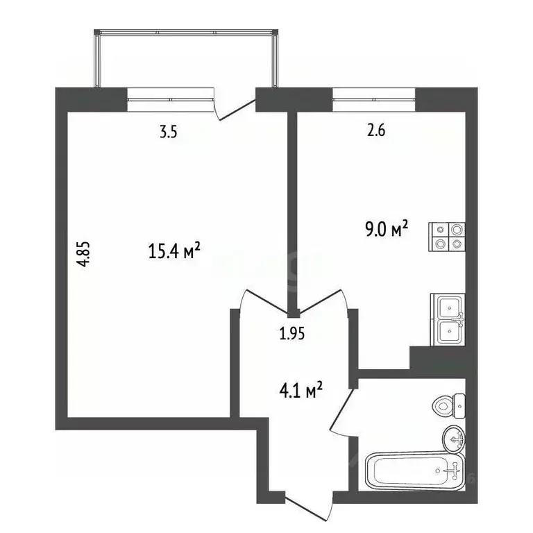 1-к кв. Калужская область, Бабынинский муниципальный округ, Муромцево ... - Фото 2