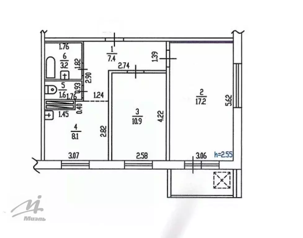 2-к кв. Алтайский край, Барнаул Сиреневая ул., 22 (48.4 м) - Фото 1