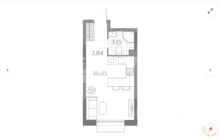 Квартира, студия, 23.6 м - Фото 1