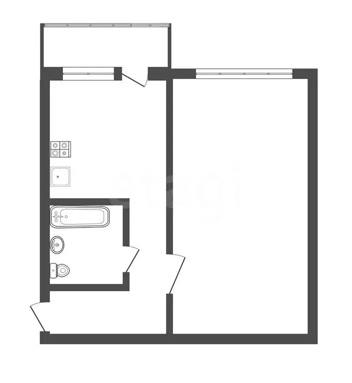 1-комнатная квартира: Тула, улица Пузакова, 5 (35 м) - Фото 1