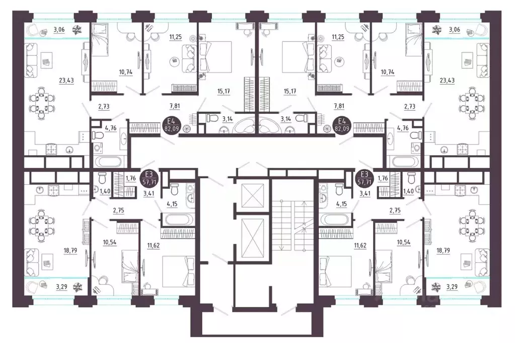 2-к кв. Рязанская область, Рязань Московское ш. (57.71 м) - Фото 1