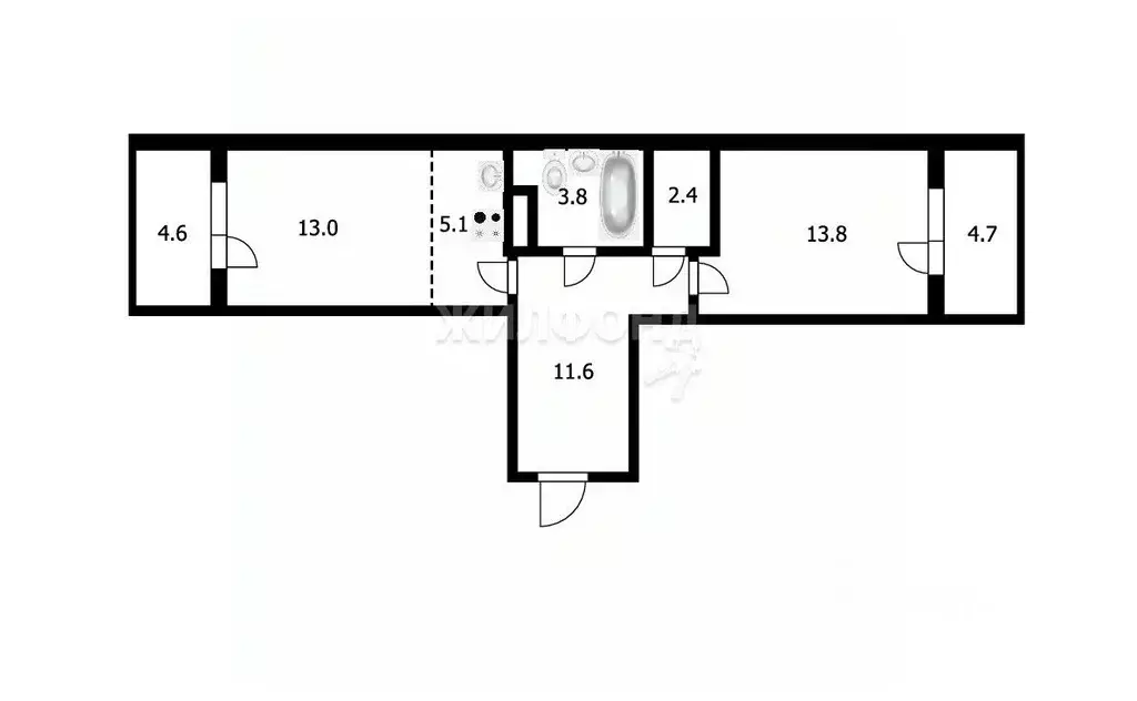 2-к кв. Новосибирская область, Новосибирск ул. Объединения, 28 (54.4 ... - Фото 0