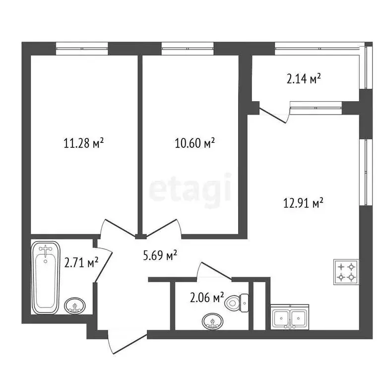 2-комнатная квартира: городской посёлок Новоселье, ЖК Глоракс ... - Фото 1