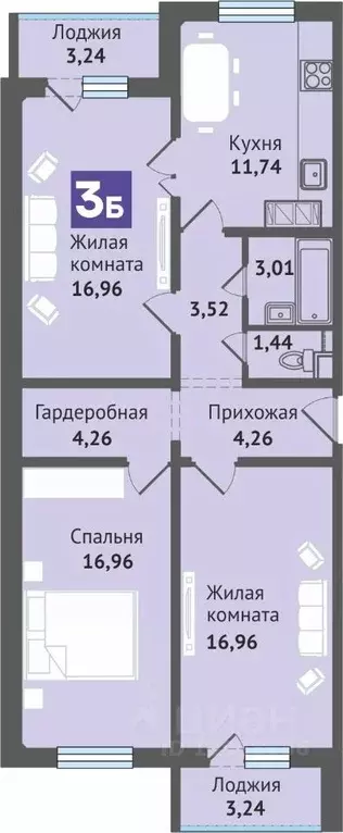 3-к кв. Марий Эл, Медведево городское поселение, Медведево пгт, Ясная ... - Фото 0
