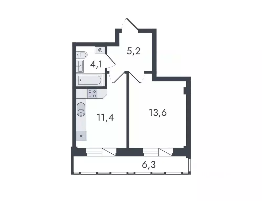 1-к кв. Кировская область, Киров ул. Чистопрудненская, 13 (40.6 м) - Фото 0