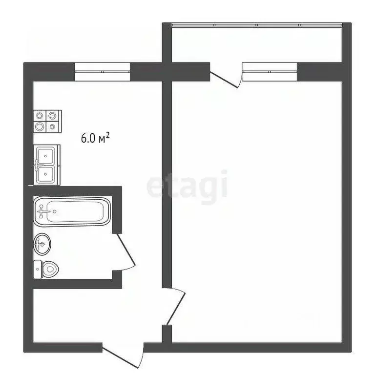 1-к кв. Владимирская область, Муром Муромская ул., 12 (34.4 м) - Фото 1