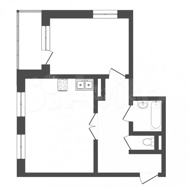 1-к. квартира, 50 м, 1/17 эт. - Фото 0