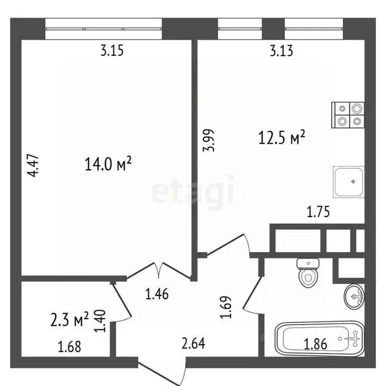 1-к кв. Москва ул. Шекспира, 1к3 (35.8 м) - Фото 2