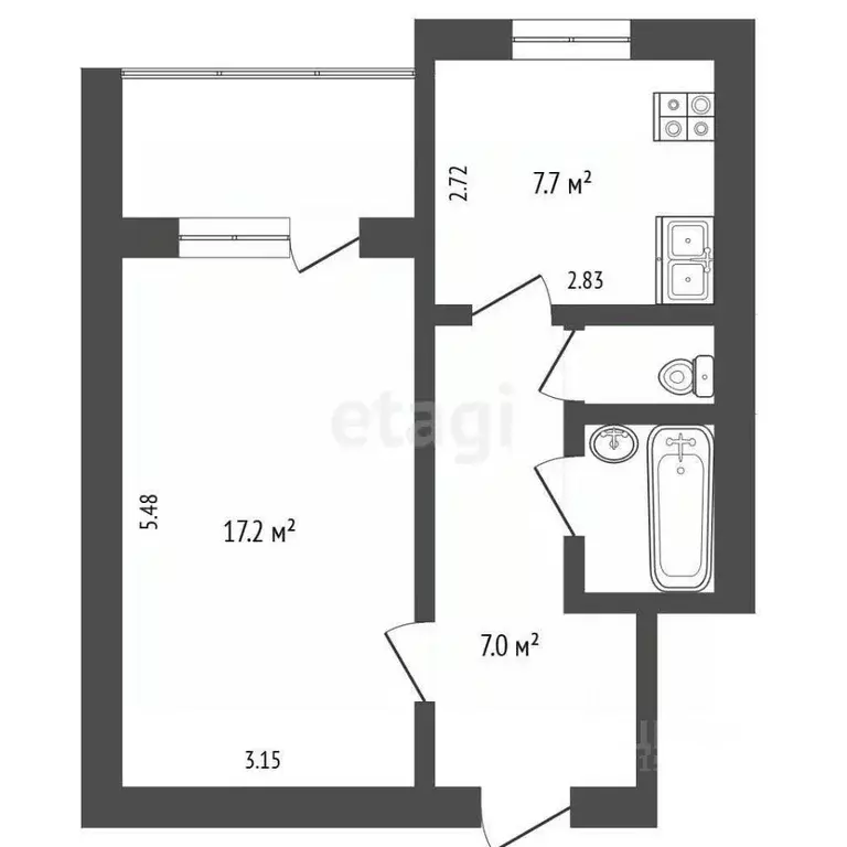 1-к кв. Ямало-Ненецкий АО, Новый Уренгой Советский мкр, 5/2 (35.6 м) - Фото 1