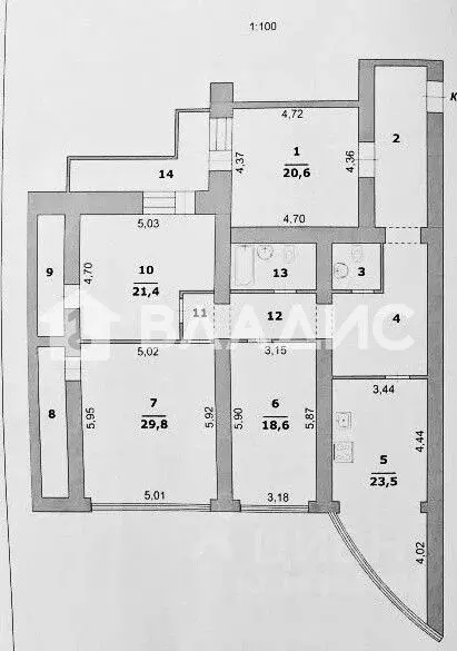 4-к кв. Белгородская область, Белгород ул. Щорса, 8б (166.6 м) - Фото 1