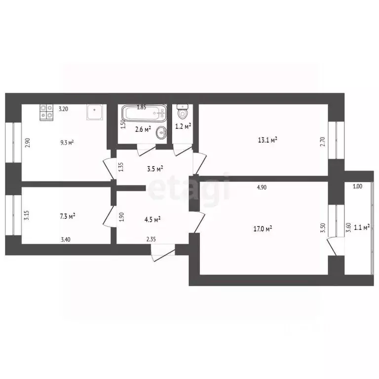 3-к кв. Татарстан, Менделеевский район, с. Ижевка Юбилейная ул., 1 ... - Фото 2